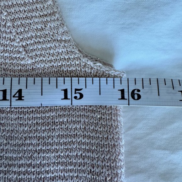 Light Silvery Gold Knit Sleeveless Mock Turtleneck - Picture 10 of 11